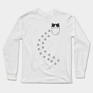 Cute tuxedo cat in a pocket Long Sleeve T-Shirt